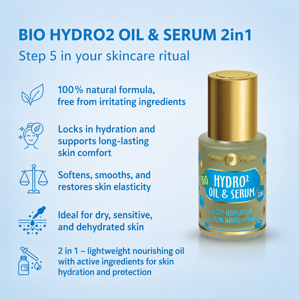 Huile & Sérum Bio Hydro2 2 en 1 30 ml
