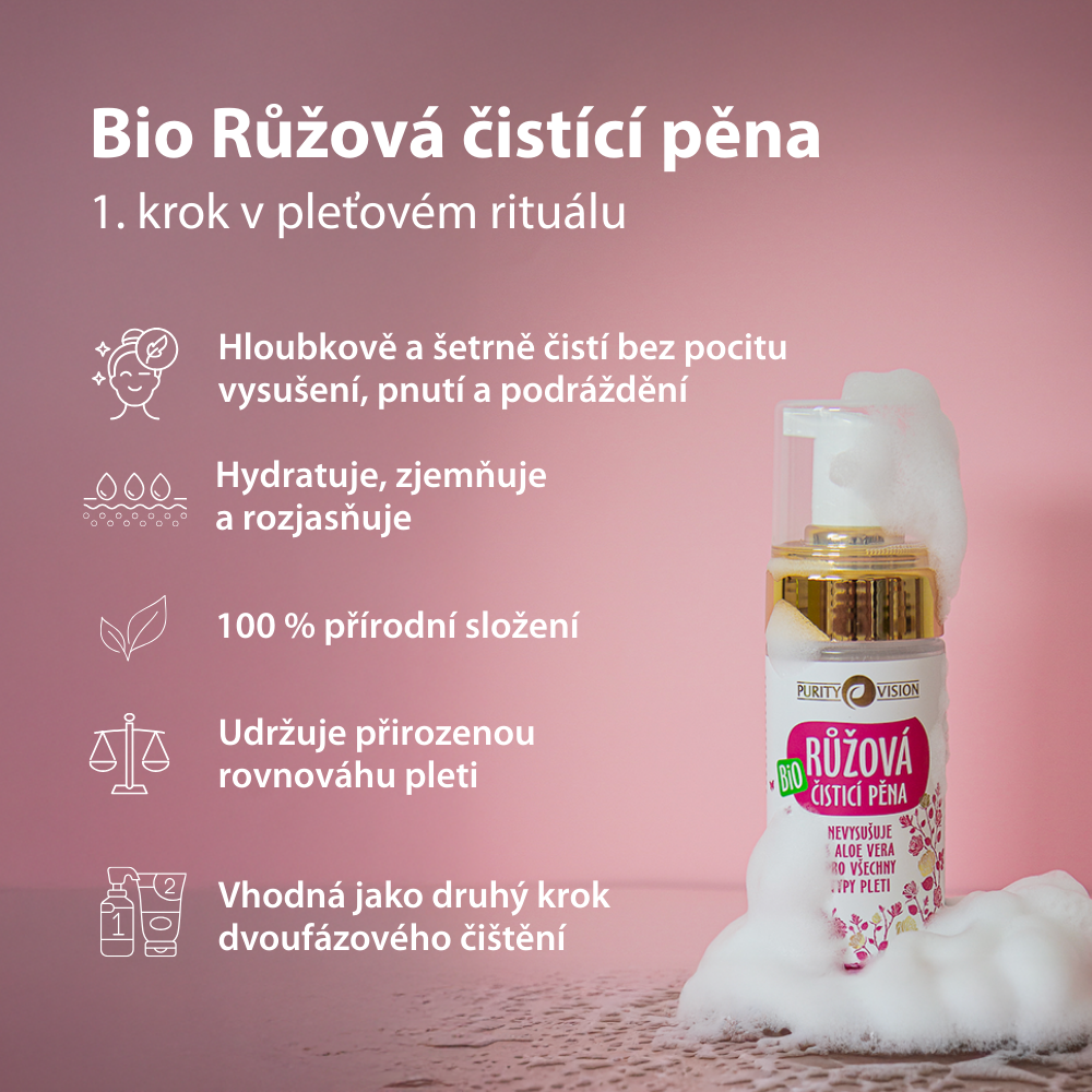 Mousse Nettoyante Bio Rose 90 ml